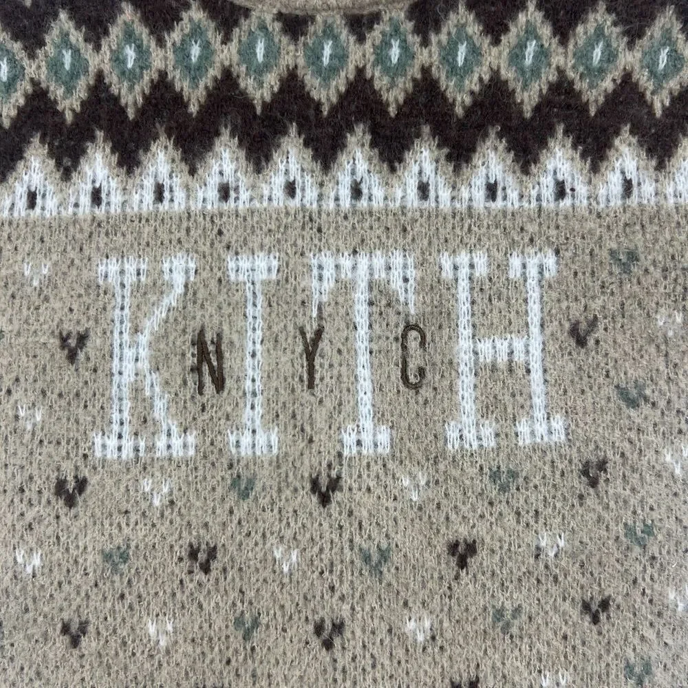 KITH Kids NYC Baby Fair Isle Knit Sweater Romper Coverall Tan 3-6M